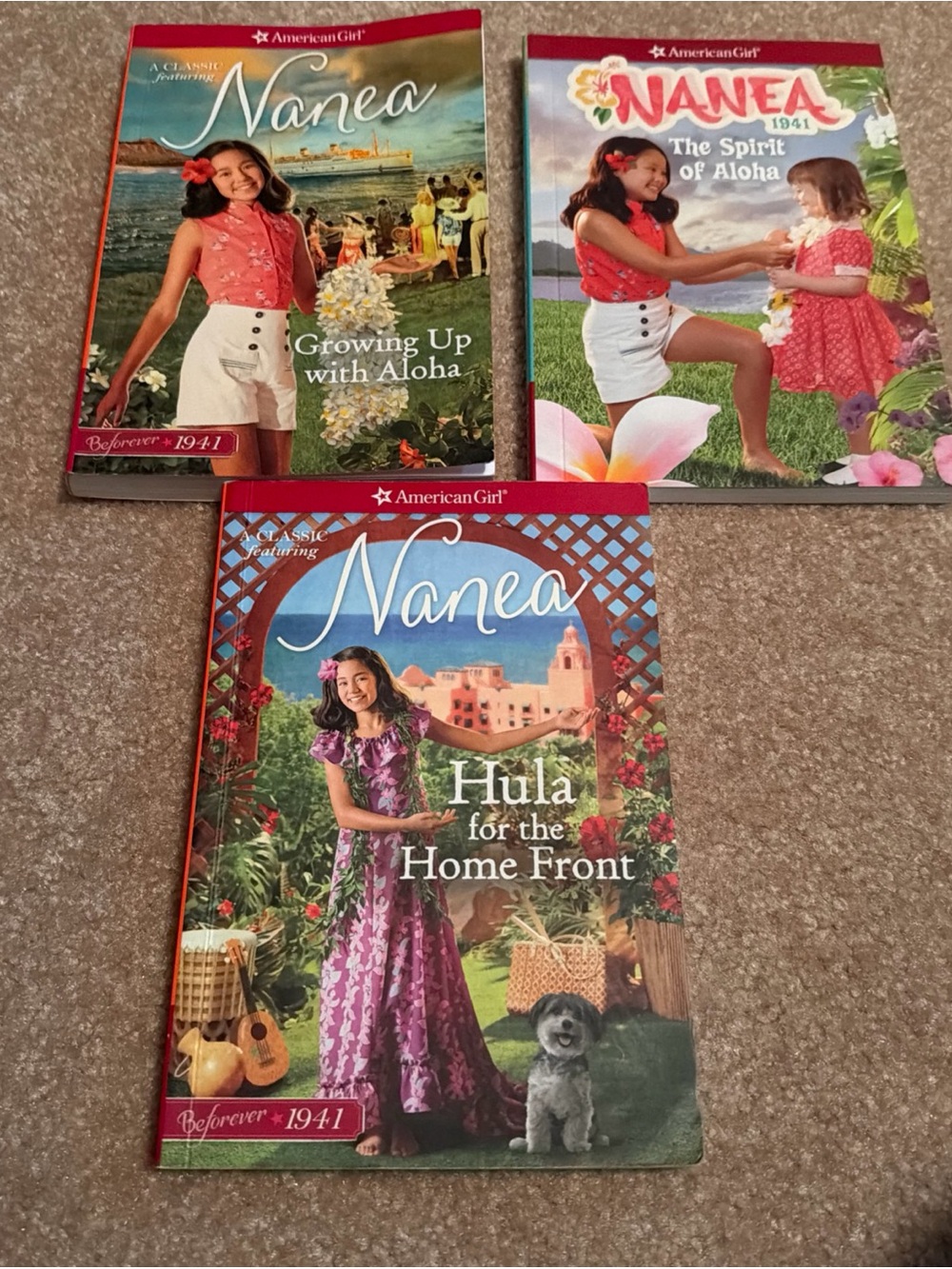 Lot Of 3 American Girl Paperback Books Nanea Beforever 1 & 2,The Spirit Of Aloha